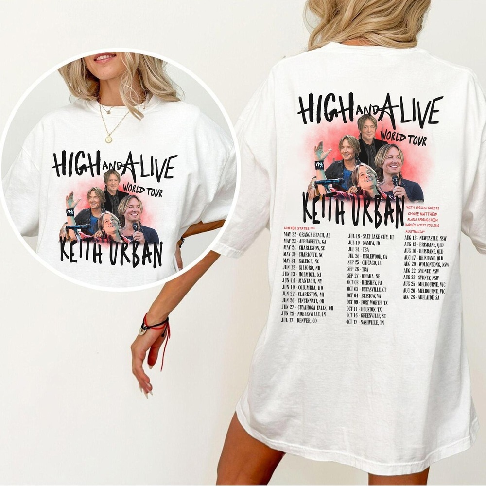 Keith Urban White Shirt 2 Sided - Picture 1 of 4
